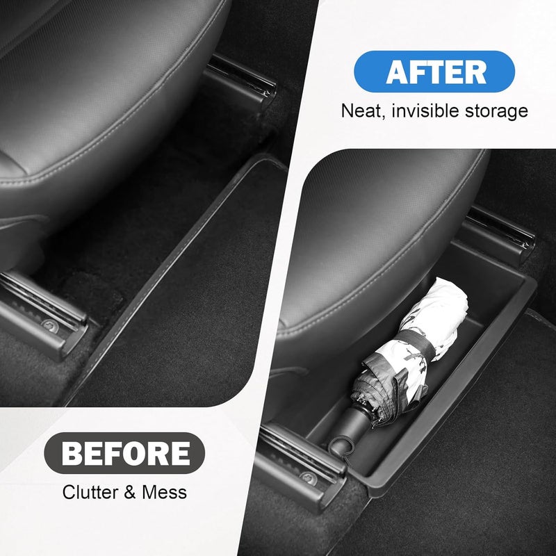 Abystar Under Seat Storage Box for 2026 Tesla Model Y Juniper, Hidden Organizer Tray for Front Passenger Seat, Custom Fit Interior Accessory for Tesla New Model Y Juniper, Anti-Slip & Durable - Image 2